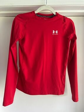 Under Armour Red Long Sleeve Athletic Top